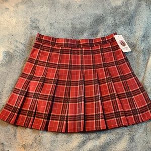 Red Plaid Mini Skirt